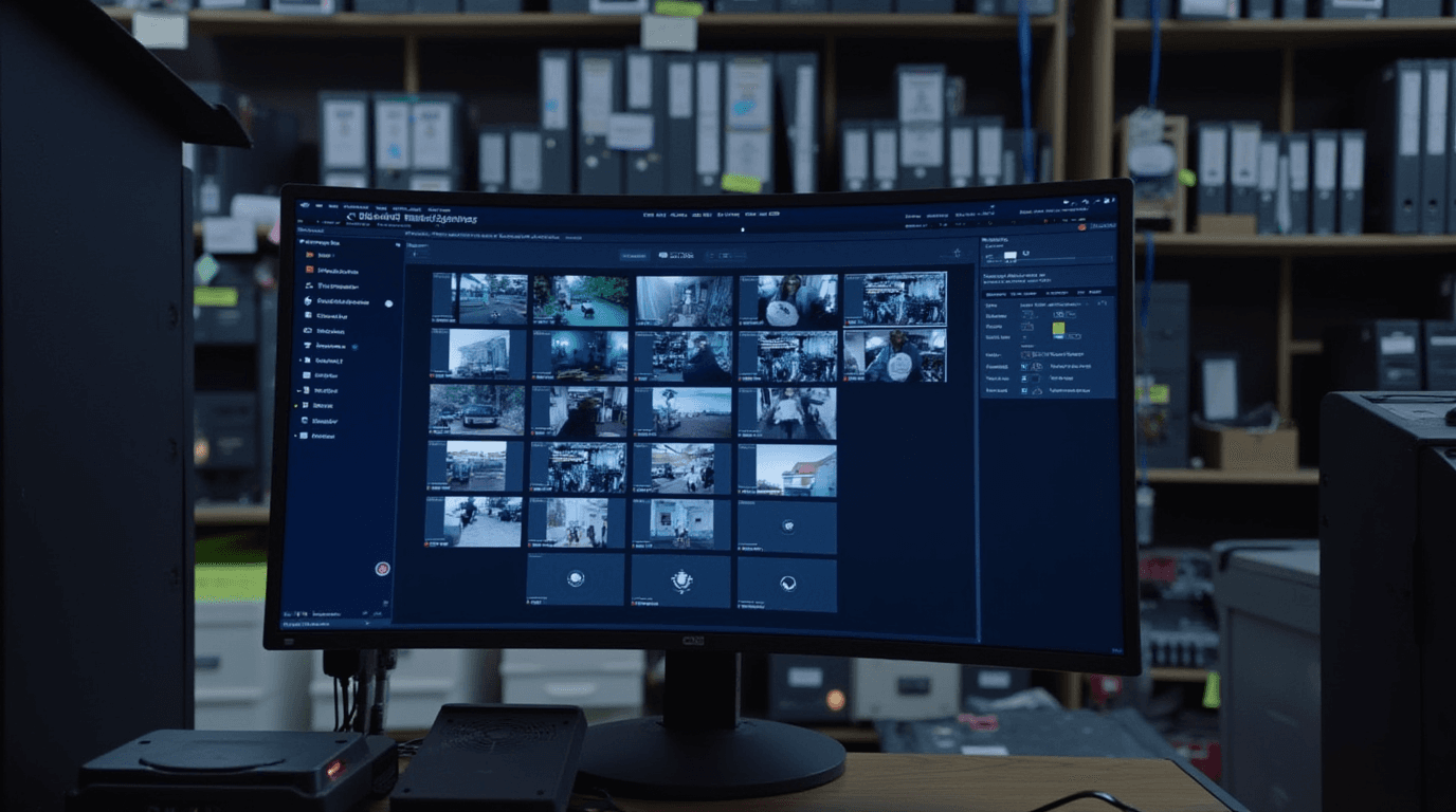 Video surveillance archive interface on a monitor