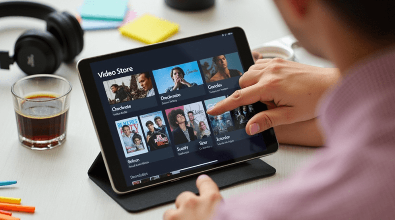How to create a streaming service: video store interface on a tablet